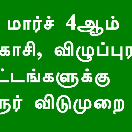 2025 மார்ச் 4ஆம் தேதி தென்காசி விழுப்புரம் மாவட்டங்களுக்கு உள்ளூர் விடுமுறை